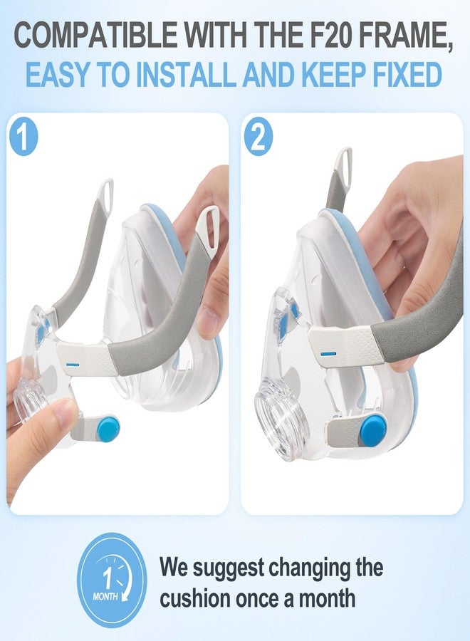 MEDICOLOR 2 Pack Replacement Cushions for AirFit F20 Medium, 3-in-1 Hybrid Design with Silicone, Sponge & Cool Fabric, Upgraded Full Face Cushion for F20 Frame, Enhanced Comfort CPAP Supplies - Image 4